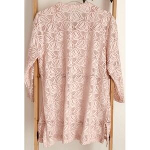 Lulu B Pink Floral Cut Out Lace Mini Dress Swimm Cover Up Tunic Size L Fairycore
